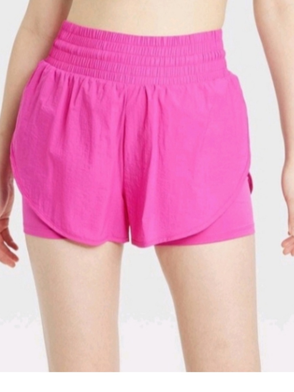 Women's Vibrant Pink Translucent Tulip Shorts 3.5" All in  Motion Size S NWT